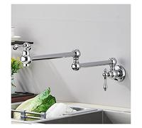 Robinet de remplissage de marmite pliable en or brossé robinet de cuisine mural robinet de cuisine à eau froide simple rotation bec pliant(1 UK)