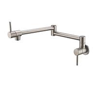 Robinet de Remplissage de Pot en Laiton Robinet d'eau Froide Montage Mural Robinets d'évier de Cuisine Commercial Pliant Extensible Double Joint Bras pivotants Monotrou Deux poignées,Orbe