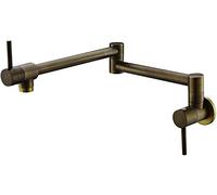 HWSY Robinet De Remplissage De Pot en Laiton Simple Eau Froide Robinet De Cuisine Montage Mural Robinets D'évier De Cuisine Commercial Pliant Extensible Double Articulation Bras Oscillants Monotrou