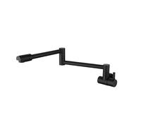 Robinet de Remplissage de Pot Noir brossé chromé, Robinet de Cuisine Froide Simple Pliable Mural, Bec Rotatif (Type B Noir)