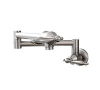 Robinet de remplissage de pot robinet de cuisine mural robinet de cuisine double articulation bras oscillant pot remplissage robinet de lavabo, noir mat, montage mural pliable extensible double