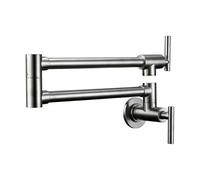 Robinet de remplissage mural en laiton chromé brossé, pivotant, pliable, rétractable et extensible Commercial(Brushed chrome)