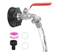 Robinet de réservoir IBC, 3/4", robinet de réservoir d'eau de pluie, accessoires de réservoir IBC, accessoires de réservoir d'eau de 1000 l, robinet d'écoulement 3/4", avec adaptateur de tuyau