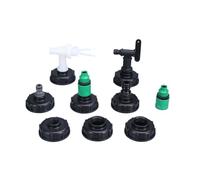 Robinet de réservoir IBC en plastique fileté 1/2 pouce S60x6, adaptateur 15 mm avec vanne commutation, raccords d'eau, 1 pièce(1)