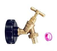 Robinet de robinet en laiton 1/2" pour seau IBC compatible avec les systèmes de distribution d'eau Convient pour l'extérieur Avec bec verseur et adaptateur