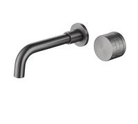 Robinet de salle bain en laiton nickelé brossé avec design encastré simple et mitigeur lavabo à deux trous for eau chaude froide(Color-5)