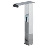 Robinet de salle de bain à capteur d'eau automatique en laiton chromé mélangeur d'évier à bec haut infrarouge pour toilettes sans contact contrôle du débit d'eau moderne