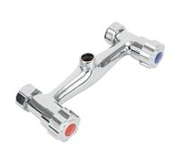 Robinet de salle de bain avec double sortie, valve en laiton massif, raccord 1/2", surface chromée, performance stable et montage facile, convient pour la douche de salle de bain, argent