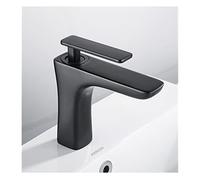 Robinet de salle de bain, Bassin robinet bain eau bassin mitigeur chaud noir/blanc curseur serre-toise grue or(Black short)