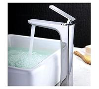 Robinet de salle de bain, Bassin robinet bain eau bassin mitigeur chaud noir/blanc curseur serre-toise grue or(Tall and chrome)