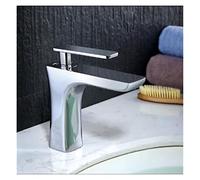 Robinet de salle de bain, Bassin robinet bain eau bassin mitigeur chaud noir/blanc curseur serre-toise grue or(Chrome and short)
