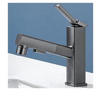 Robinet de Salle de Bain Black Kitchen Tap Sort Salle Bathroom Hot and Cold Sinker Tap Tap Stream Streeter Head Chrome Kitchen Tap (A-96004-BK)