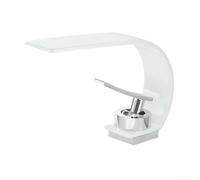 Robinet de salle de bain cascade, construction en laiton, double contrôle de la température, flux de bulles doux, design moderne et minimaliste pour salles de bains contemporaines (blanc)