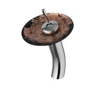 Robinet de salle de bain cascade for évier, bec en verre trempé chromé, mitigeur de lavabo à levier, robinets commerciaux(4200)