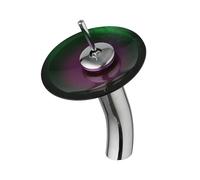 Robinet de salle de bain cascade for évier, bec en verre trempé chromé, mitigeur de lavabo à levier, robinets commerciaux(4239)