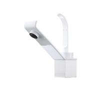 Robinet de salle de bain chaud et froid Mitigeur d'eau à trou unique Poignée unique Cascade Lavabo Robinets (Blanc)