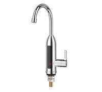Robinet de salle de bain, Chauffe-eau électrique 3000 W, robinet d'eau chaude instantané rotatif à 360 ° avec écran LCD, sous entrée