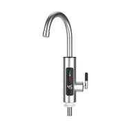 Robinet de salle de bain, Chauffe-eau électrique 3000 W, robinet d'eau chaude instantanée, mélangeur rotatif à 360 ° en acier inoxydable