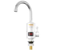 Robinet de salle de bain, Chauffe-eau électrique 3000 W, robinet d'eau chaude instantanée, mélangeur rotatif à 360 ° en acier inoxydable