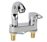 Robinet de salle de bain conçu pour un montage d'évier à double trou avec bec rotatif à 360 degrés pour gérer les entrées d'eau froide et chaude