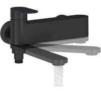 Robinet de salle de bain | Design réduit | Mitigeur de baignoire à une main | Robinet de baignoire | Solution unique | CR II 022 noir, chrome | RAVAK (Noir 1)