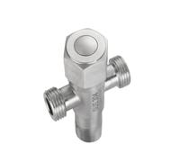 Robinet de salle de bain en acier inoxydable à ouverture rapide, vanne triangulaire, filetage G1/2, entrée d'eau, robinet d'angle à deux voies, accessoires(Tee)
