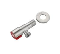 Robinet de salle de bain en acier inoxydable à ouverture rapide, vanne triangulaire, filetage G1/2, entrée d'eau, robinet d'angle à deux voies, accessoires(Red)