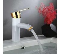 Robinet de Salle de Bain en Acier Inoxydable, mitigeur d'eau Chaude et Froide pour évier de Cuisine, modèles Hauts et Courts, Finition Blanche et D, Connexion G1/2 pour Une Installation Facile