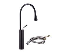 Robinet de Salle de Bain en Laiton Image à Trous Single Tapis d'alimentation en Eau Robinet rotatif à 360 degrés Robinet mitigeur haut Poignée unique -Noir-B : 45x21x5cm (Couleur : Or, Taille: b :