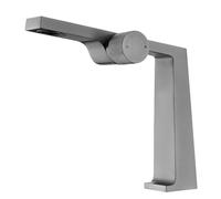 Robinet de salle de bain en laiton noir avec un design moderne minimaliste, noyau de valve en céramique, mélangeur de lavabo monotrou eau chaude et froide(Brushed Grey,G1/2)