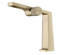 Robinet de salle de bain en laiton noir avec un design moderne minimaliste, noyau de valve en céramique, mélangeur de lavabo monotrou eau chaude et froide(Brushed Gold,G1/2)