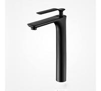 Robinet de salle de bain en laiton noir - Mélangeur d'eau chaude et froide à 1 trou pour lavabo - Mise à niveau moderne avec finition noire élégante - Parfait pour la rénovation de la salle de bain