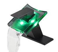 Robinet de salle de bain en verre LED moderne avec bouchon de drain de débordement à poignée monochrome Chrome Finition Basin Tap pour lavabo à lavabo 3 Couleurs Changer la batterie de pont de pont