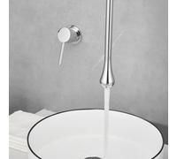 Robinet de Salle de Bain Encastré à Poignée Unique en Laiton pour Lavabo de Salle de Bain Robinet Mural Chaud Et Froid pour Lavabo de Salle de Bain Robinet de Salle de Bain Chromé