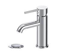 Robinet de salle de bain, mitigeur de lavabo avec bonde à clic chromé, robinet de salle de bain en laiton, mitigeur monocommande, mitigeur de lavabo, AM.PM Spike