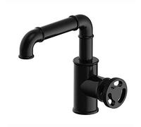 Robinet de salle de bain, mitigeur de lavabo monotrou, robinet de lavabo de style industriel en laiton, robinet de lavabo monté sur le pont, robinet de lavabo à poignée unique avec eau chaude et froid