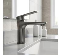 Robinet de salle de bain, mitigeur monocommande économe en eau avec | Acier inoxydable 304, aérateur d'économie d'eau, valve de 500 000 cycles, assemblage facile, 15 x 5 x 17 cm