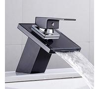 Robinet de salle de bain moderne avec cascade en verre, robinet mitigeur d'évier en laiton, robinet Lavabo de comptoir, tube de 1,4 cm, design élégant, installation facile pour une expérience de bain