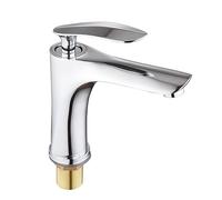 Robinet de salle de bain moderne chromé à poignée unique pour évier Mitigeur élégant MP19 finition argentée pour salle de bain