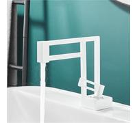 Robinet de salle de bain moderne en laiton à poignée unique robinet de lavabo monotrou à montage sur pont for camping-cars(White)