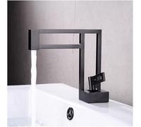 Robinet de salle de bain moderne en laiton à poignée unique robinet de lavabo monotrou à montage sur pont for camping-cars(Black)
