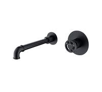 Robinet de salle de bain mural, robinet de lavabo industriel, mitigeur de salle de bain, robinet de lavabo en laiton noir mat, robinet de baignoire