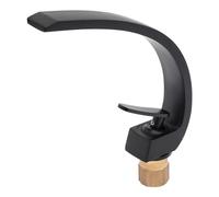 Robinet de salle de bain noir mitigeur monocommande en laiton design moderne pour lavabo et salle de bain avec tuyaux de raccordement 3/8" 21 cm