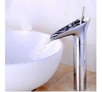 Robinet de salle de bain - PZCC - Cascade huile frottée bronze - Monotrou - Bec fixe - Valve céramique anti-goutte