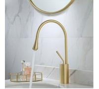 Robinet de Salle de Bain, Robinet de lavabo Or brossé Robinet lavabo Salle de Bain eau Froide et Chaude Disponible