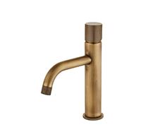 Robinet de salle de bain simple en laiton antique chaud et froid Lavabo Vintage Coude - Antique - Court