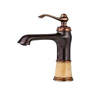 Robinet de salle de bain vintage en laiton à poignée unique pour évier Design rétro antique avec finition eau chaude et froide Marron Idéal pour lavabo et décoration d'intérieur
