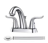 Robinet de salle de bain WOWOW, 2 poign es, 4 pouces, robinet de lavabo central, mitigeur de lavabo sans plomb, tige de levage, bouchon de vidang