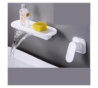 Robinet de salle de bains de luxe Robinet de bassin Cascade chaude et froide en cuivre Boîte pré-enterrée encastrée dans le robinet mural(White round)