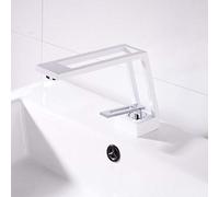 Robinet de salle de bains noir, lavabo en laiton, mélangeur d'eau froide et chaude, robinet d'évier monté sur le pont, meilleure vente(Blanc)